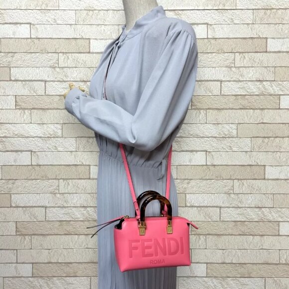 FENDI Shoulder Bag Cross Body 8BS067 leather 2WAY By The Way Mini used - Picture 10 of 10